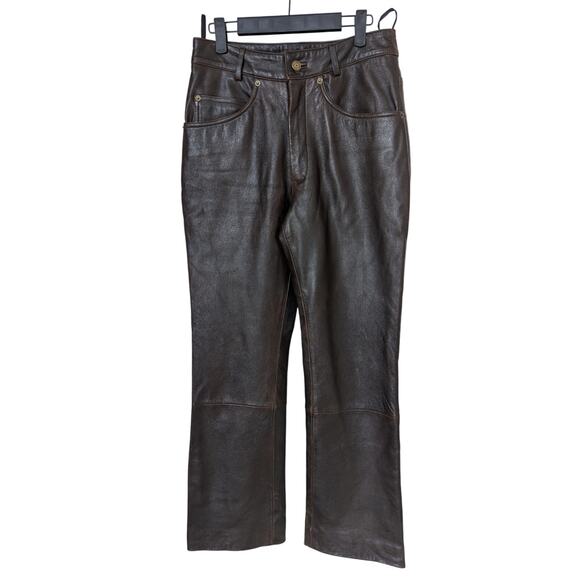 Wilson's Leather Maxima | Vintage Chocolate Brown Leather Pants | Size 6 - Picture 1 of 15